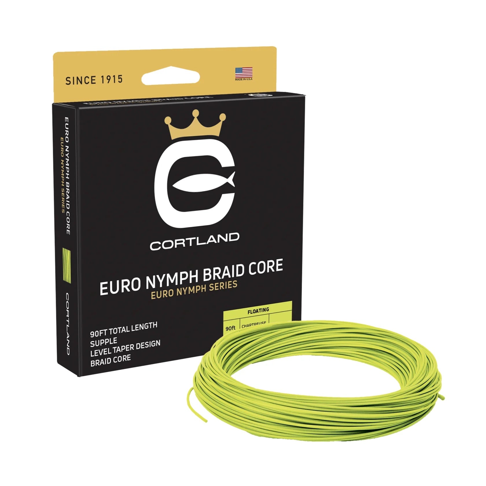 Cortland Chartreuse Level Braided Core Euro Nymph Flyline - Sportinglife Turangi 